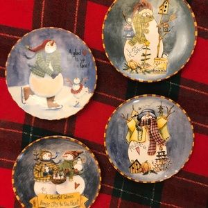 Snowman Holiday Dessert Plates